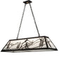 Meyda Lighting Alpine 48" 6-Light Textured Black Island Pendant Light With White Art Shade Glass