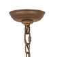 Meyda Lighting Alpine 48" 8-Light Cafe Noir Inverted Pendant Light With Silver Mica Shade Glass