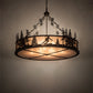 Meyda Lighting Alpine 48" 8-Light Cafe Noir Inverted Pendant Light With Silver Mica Shade Glass
