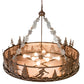 Meyda Lighting Alpine 48" 8-Light Cafe Noir Inverted Pendant Light With Silver Mica Shade Glass