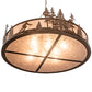Meyda Lighting Alpine 48" 8-Light Cafe Noir Inverted Pendant Light With Silver Mica Shade Glass