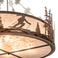 Meyda Lighting Alpine 48" 8-Light Cafe Noir Inverted Pendant Light With Silver Mica Shade Glass