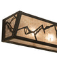 Meyda Lighting Alpine 68" 8-Light Oil Rubbed Bronze Vanity Light With Silver Mica Shade Glass