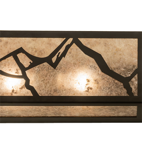 Meyda Lighting Alpine 68" 8-Light Oil Rubbed Bronze Vanity Light With Silver Mica Shade Glass