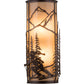 Meyda Lighting Alpine 8" 2-Light Mahogany Bronze Left Wall Sconce With Beige Sahara Taupe Idalight Shade Glass