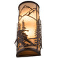 Meyda Lighting Alpine 8" 2-Light Mahogany Bronze Left Wall Sconce With Beige Sahara Taupe Idalight Shade Glass