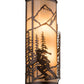 Meyda Lighting Alpine 8" 2-Light Mahogany Bronze Left Wall Sconce With Beige Sahara Taupe Idalight Shade Glass