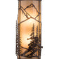 Meyda Lighting Alpine 8" 2-Light Mahogany Bronze Right Wall Sconce With Beige Sahara Taupe Idalight Shade Glass