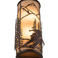 Meyda Lighting Alpine 8" 2-Light Mahogany Bronze Right Wall Sconce With Beige Sahara Taupe Idalight Shade Glass