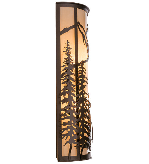 Meyda Lighting Alpine 8" 2-Light Mahogany Bronze Right Wall Sconce With Beige Sahara Taupe Idalight Shade Glass
