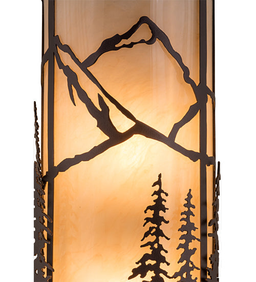 Meyda Lighting Alpine 8" 2-Light Mahogany Bronze Right Wall Sconce With Beige Sahara Taupe Idalight Shade Glass