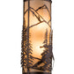 Meyda Lighting Alpine 8" 2-Light Mahogany Bronze Right Wall Sconce With Beige Sahara Taupe Idalight Shade Glass