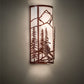 Meyda Lighting Alpine 8" 2-Light Rust Wall Sconce With Angelwing Idalight Shade