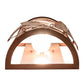 Meyda Lighting Alpine 8" 2-Light Rust Wall Sconce With Angelwing Idalight Shade