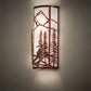 Meyda Lighting Alpine 8" 2-Light Rust Wall Sconce With White Angelwing Idalight Shade