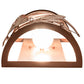 Meyda Lighting Alpine 8" 2-Light Rust Wall Sconce With White Angelwing Idalight Shade