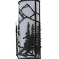 Meyda Lighting Alpine 9" 2-Light Textured Black Right Wall Sconce With Statuario Idalight Shade Glass