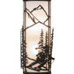Meyda Lighting Alpine 9" 2-Light Textured Black Right Wall Sconce With Statuario Idalight Shade Glass