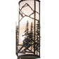 Meyda Lighting Alpine 9" 2-Light Textured Black Right Wall Sconce With Statuario Idalight Shade Glass