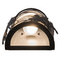 Meyda Lighting Alpine 9" 2-Light Textured Black Right Wall Sconce With Statuario Idalight Shade Glass