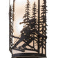 Meyda Lighting Alpine 9" 2-Light Textured Black Right Wall Sconce With Statuario Idalight Shade Glass