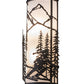 Meyda Lighting Alpine 9" 2-Light Textured Black Right Wall Sconce With Statuario Idalight Shade Glass