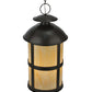 Meyda Lighting Altamire 22" 4-Light Timeless Bronze Hanging Lantern Pendant Light With Beige Art Shade Glass