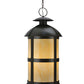 Meyda Lighting Altamire 22" 4-Light Timeless Bronze Hanging Lantern Pendant Light With Beige Art Shade Glass