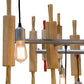 Meyda Lighting Alva 123" 40-Light Natural Wood & Sparkle Silver Kavel Chandelier