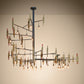 Meyda Lighting Alva 123" 40-Light Natural Wood & Sparkle Silver Kavel Chandelier