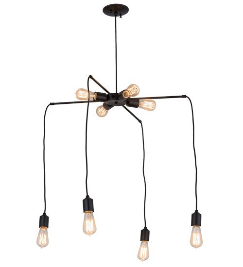 Meyda Lighting Alva 30" 8-Light Black Chandelier