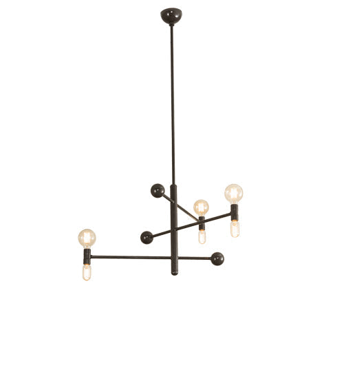 Meyda Lighting Alva 36" 6-Light Black Fox Glossy Asta Chandelier