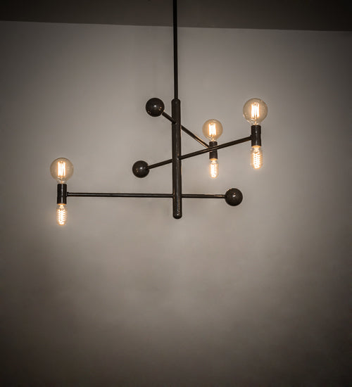 Meyda Lighting Alva 36" 6-Light Black Fox Glossy Asta Chandelier