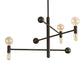 Meyda Lighting Alva 36" 6-Light Black Fox Glossy Asta Chandelier