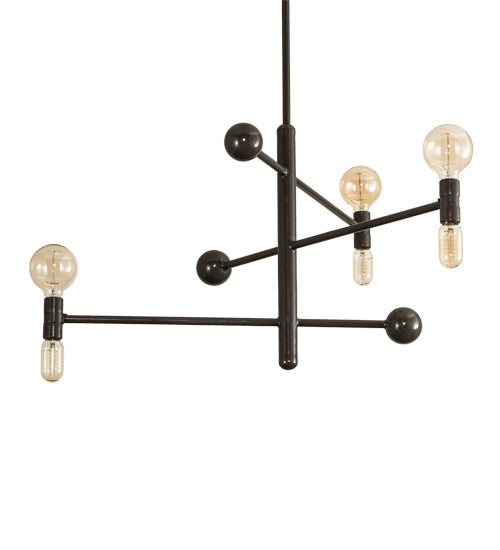 Meyda Lighting Alva 36" 6-Light Black Fox Glossy Asta Chandelier