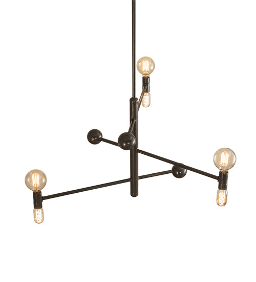Meyda Lighting Alva 36" 6-Light Black Fox Glossy Asta Chandelier