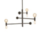 Meyda Lighting Alva 36" 6-Light Black Fox Glossy Asta Chandelier