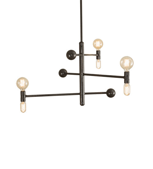 Meyda Lighting Alva 36" 6-Light Black Fox Glossy Asta Chandelier