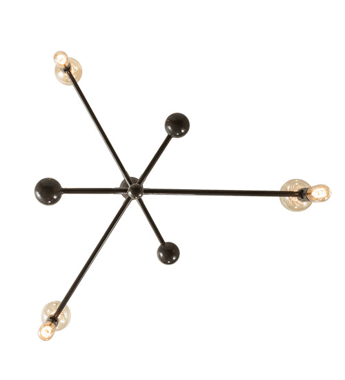 Meyda Lighting Alva 36" 6-Light Black Fox Glossy Asta Chandelier