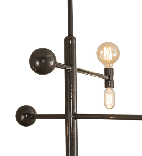 Meyda Lighting Alva 36" 6-Light Black Fox Glossy Asta Chandelier