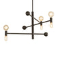 Meyda Lighting Alva 36" 6-Light Black Fox Glossy Asta Chandelier