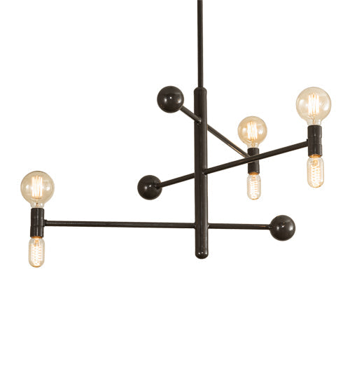Meyda Lighting Alva 36" 6-Light Black Fox Glossy Asta Chandelier