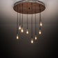 Meyda Lighting Alva 36" 8-Light Hand Painted Oak & Weather Wicker Grange Cascading Pendant Light
