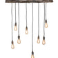 Meyda Lighting Alva 36" 8-Light Hand Painted Oak & Weather Wicker Grange Cascading Pendant Light