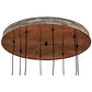 Meyda Lighting Alva 36" 8-Light Hand Painted Oak & Weather Wicker Grange Cascading Pendant Light
