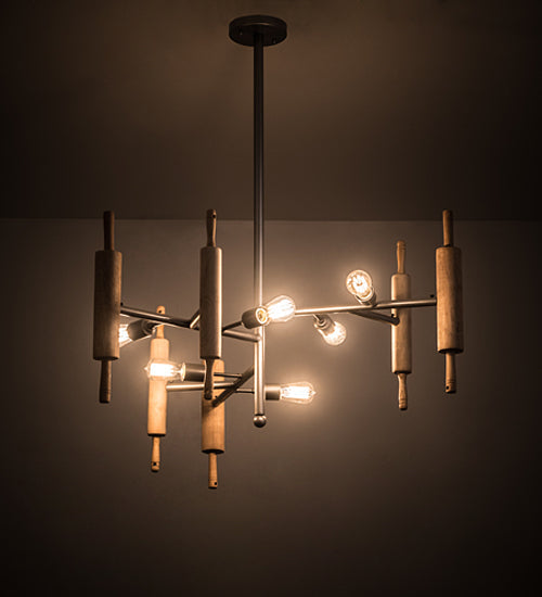 Meyda Lighting Alva 41" 6-Light Sparkle Silver Kavel Chandelier