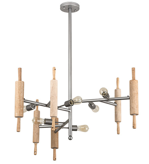 Meyda Lighting Alva 41" 6-Light Sparkle Silver Kavel Chandelier