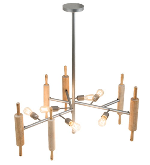 Meyda Lighting Alva 41" 6-Light Sparkle Silver Kavel Chandelier