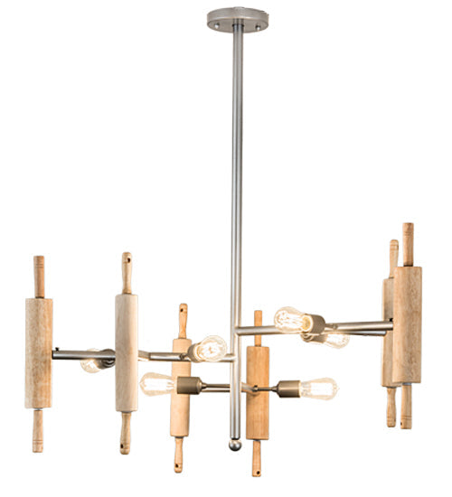 Meyda Lighting Alva 41" 6-Light Sparkle Silver Kavel Chandelier