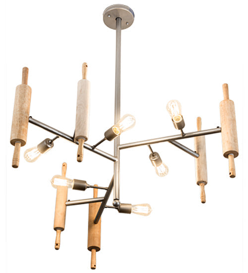 Meyda Lighting Alva 41" 6-Light Sparkle Silver Kavel Chandelier
